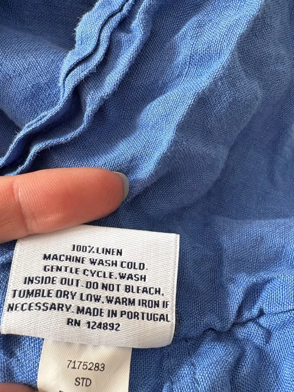 Serena & Lily || Positano Linen‎ Pillow Sham Standard Blue